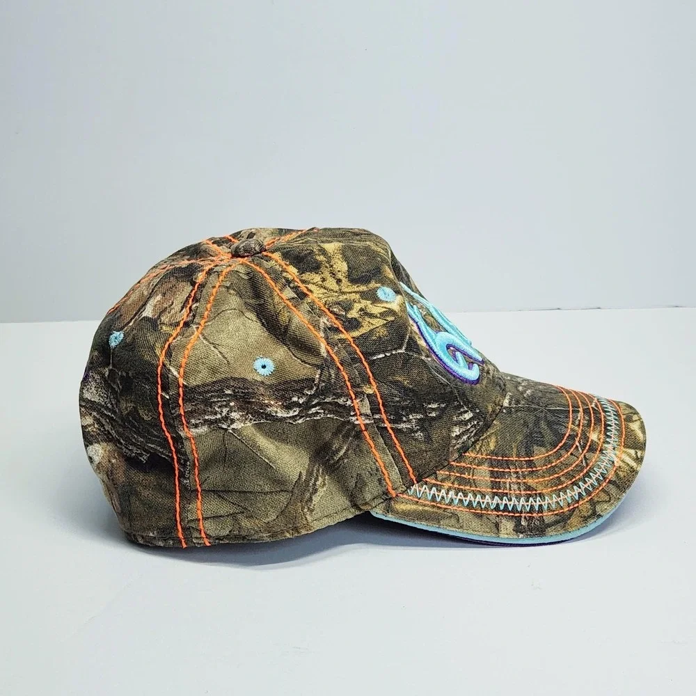 Realtree Hat Cap Snap Back Brown Camo Embroidered Logo Hunting Womens Adjustable